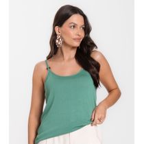 Blusa de Alça em Visco Tricot Infinita Cor Verde