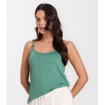 Blusa de Alça em Visco Tricot Infinita Cor Verde