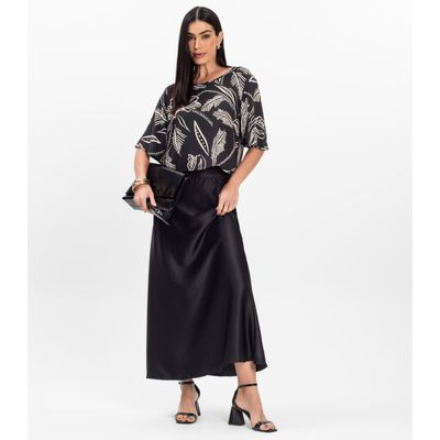 Blusa Feminina em Tecido Infinita Cor Preto GG / Preto
