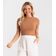 Blusa Feminina Decote Canoa Básica Ribana Rovitex Marrom G / Marrom