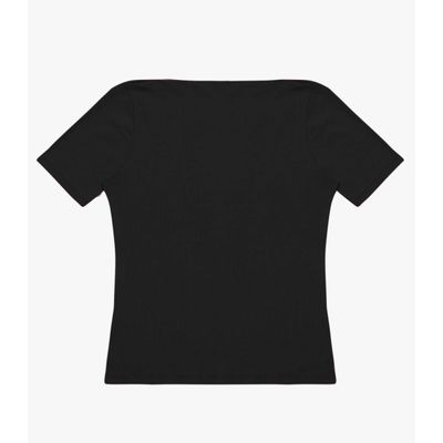 Blusa Feminina Decote Canoa Básica Ribana Rovitex Preto P / Preto