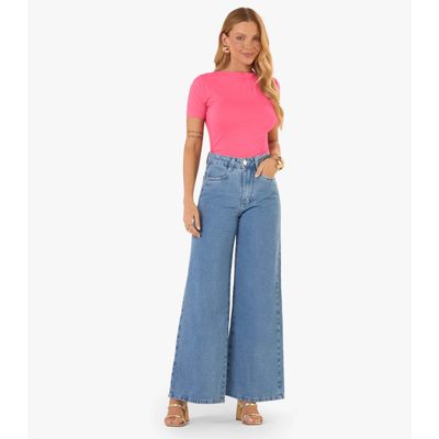 Blusa Feminina Decote Canoa Básica Ribana Rovitex Rosa P / Rosa