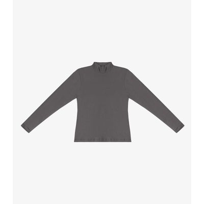 Blusa Feminina Cotton Gola Alta Básica Rovitex Cinza M / Cinza