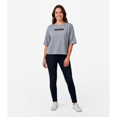 Blusa Feminina Em Viscotorcion Infinita Cor Cinza P / Cinza