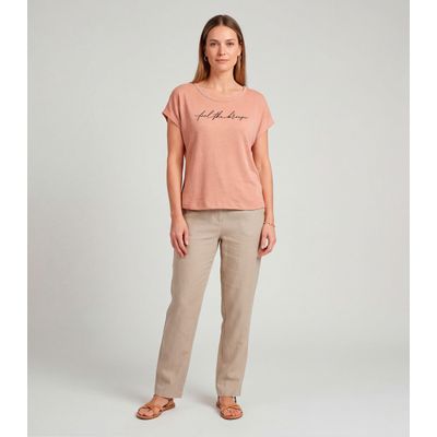 Blusa Feminina em Visco Tricot Infinita Cor Marrom P / Marrom