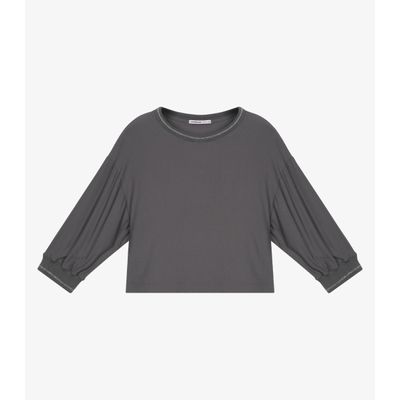 Blusa Feminina Ampla Manga 3/4 Viscose Endless Cinza P / Cinza