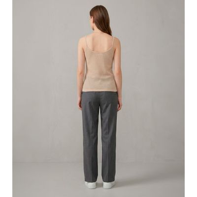 Blusa Feminina Com Alça  Fina Infinita Cor Marrom M / Marrom