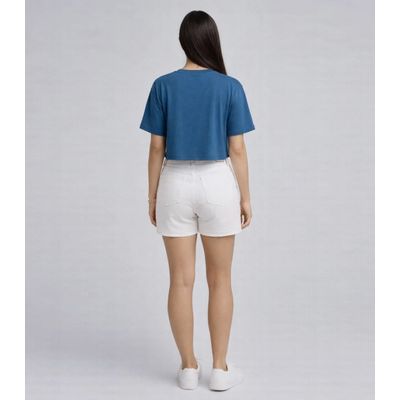 Blusa Feminina Em Malha Poliéster Infinita Cor Azul M / Azul