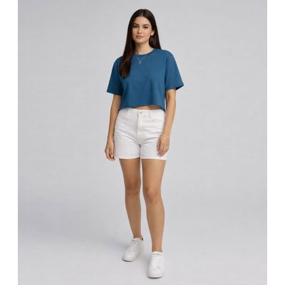 Blusa Feminina Em Malha Poliéster Infinita Cor Azul M / Azul