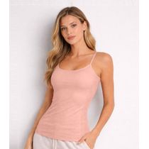 Blusa De Alça Feminina Lisa Em Poliamida Aishty Rosa