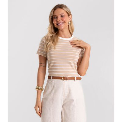 Blusa Feminina em Cotton Leve Rovitex Marrom P / Marrom
