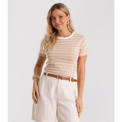 Blusa Feminina em Cotton Leve Rovitex Marrom P / Marrom