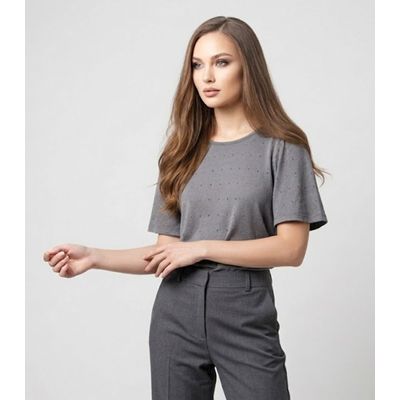 Blusa Feminina Com Manga Godê Infinita Cor Cinza M / Cinza