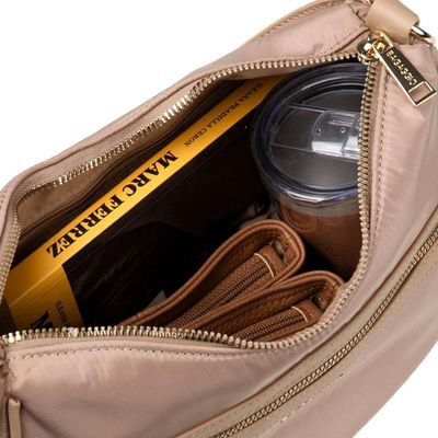 Bolsa de Ombro Feminina Premium Nylon Bege U / Bege