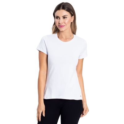 Blusa Feminina Cotton Leve Básica Rovitex Branco G / Branco