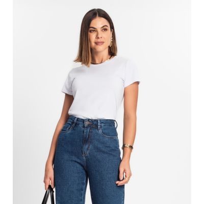 Blusa Feminina Cotton Leve Básica Rovitex Branco G / Branco