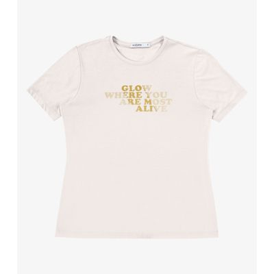 Blusa Feminina Com Estampa Em Foil Viscose Endless Bege GG / Bege