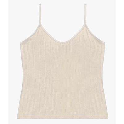 Blusa De Alça Feminina Canelada Rovitex Bege P / Bege