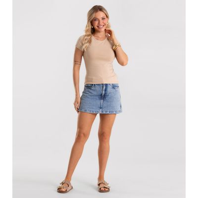 Blusa Feminina Cotton Leve Básica Rovitex Bege P / Bege