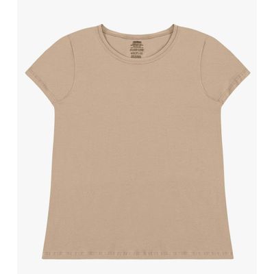 Blusa Feminina Cotton Leve Básica Rovitex Bege GG / Bege