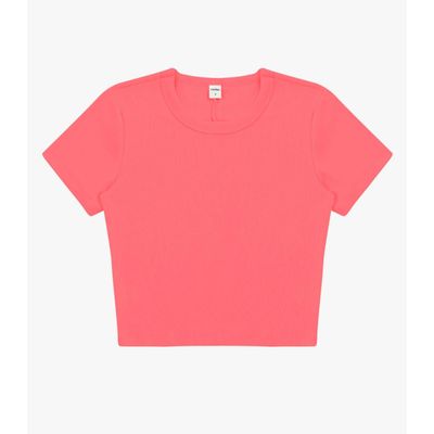 Blusa Cropped Ribana Básica Rovitex Laranja M / Laranja