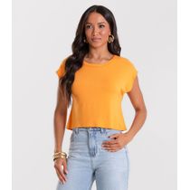Blusa Básica Feminina Viscotorcion Rovitex Marrom