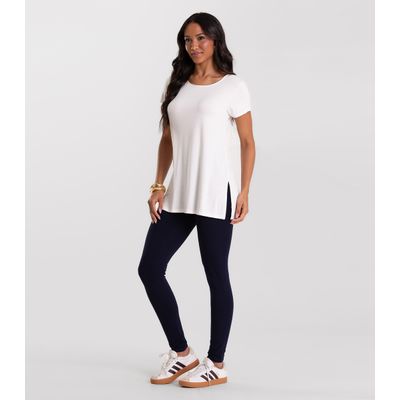 Blusa Básica Alongada Feminina Rovitex Bege P / Bege