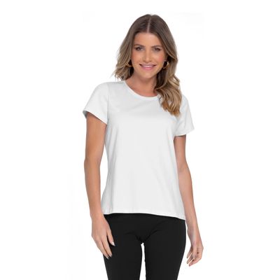 Blusa Feminina Cotton Leve Básica Rovitex Branco M / Branco
