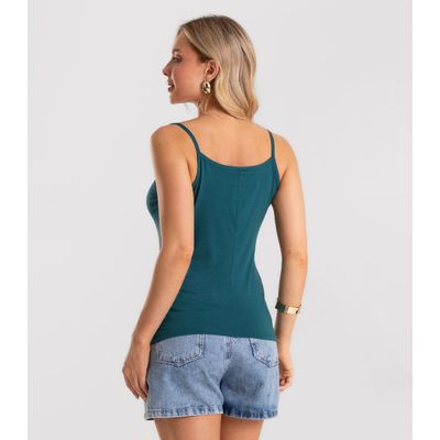 Blusa de Alça Feminina Viscotorcion Básica Rovitex Verde M / Verde