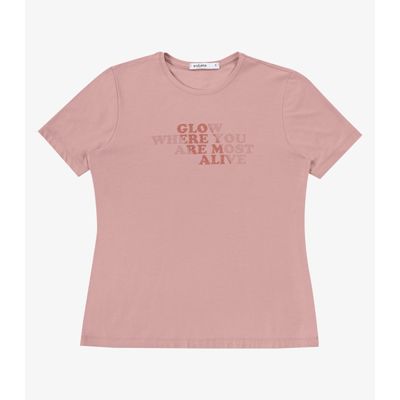 Blusa Feminina Com Estampa Em Foil Viscose Endless Rosa G / Rosa