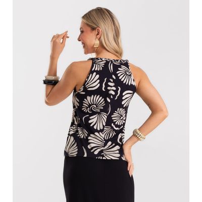Blusa Feminina Com Alça Meia Malha Rovitex Preto GG / Preto