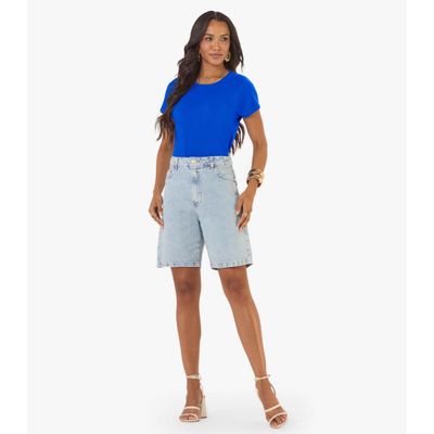 Blusa Feminina Canelada Rovitex Azul P / Azul