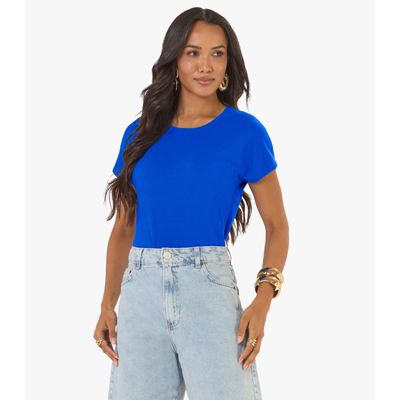Blusa Feminina Canelada Rovitex Azul P / Azul