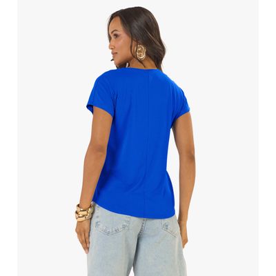 Blusa Feminina Canelada Rovitex Azul P / Azul