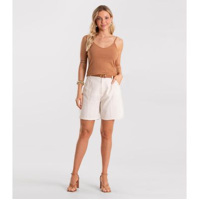 Blusa De Alça Feminina Canelada Rovitex Marrom M / Marrom