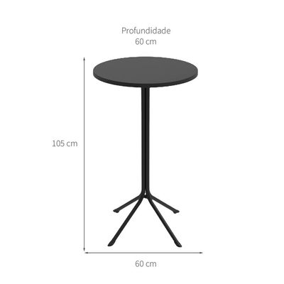 Mesa Bistrô Redonda Gávea Preta