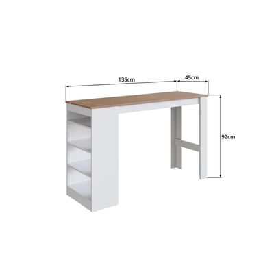 Mesa Bancada Gourmet 135cm Para 4 Lugares Branco Montana