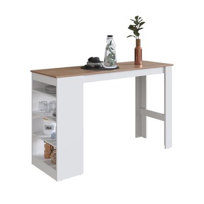 Mesa Bancada Gourmet 135cm Para 4 Lugares Branco Montana