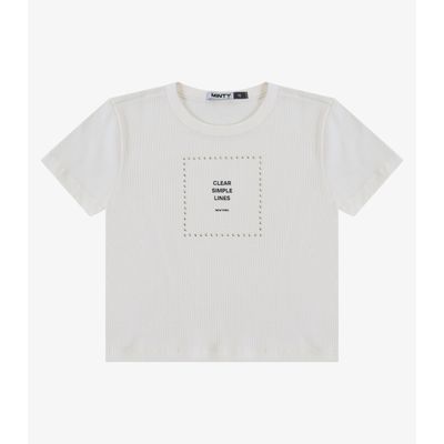 Blusa Feminina Em Ribana Com Termocolante Minty Bege 12 / Bege
