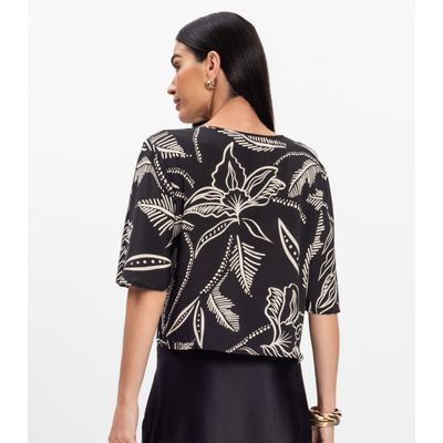 Blusa Feminina em Tecido Infinita Cor Preto P / Preto