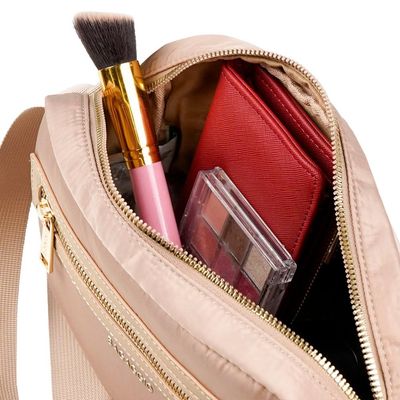 Bolsa Transversal Feminina Nylon Premiere Bege U / Bege
