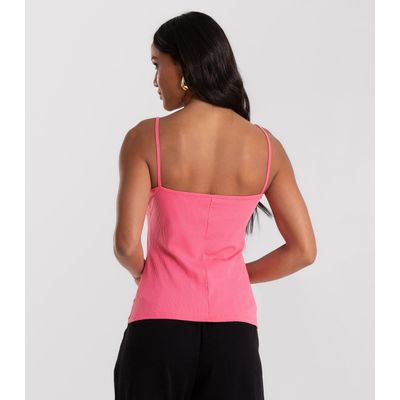 Blusa De Alça Feminina Canelada Rovitex Rosa M / Rosa