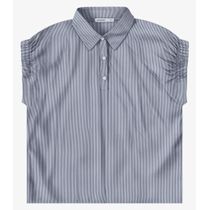Blusa Feminina Box Listrada Sem Manga Endless Azul