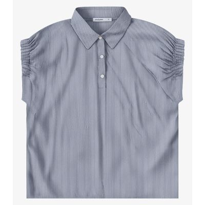 Blusa Feminina Box Listrada Sem Manga Endless Azul P / Azul