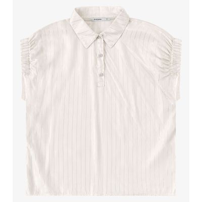Blusa Feminina Box Listrada Sem Manga Endless Bege GG / Bege