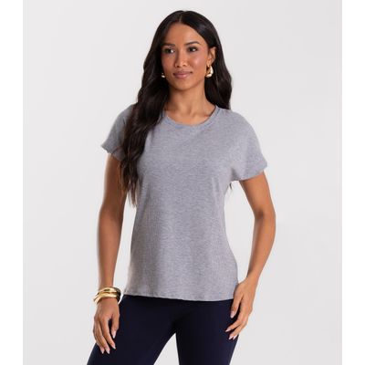 Blusa Feminina Canelada Rovitex Cinza P / Cinza