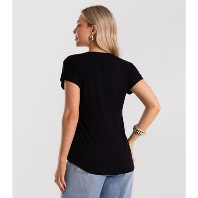 Blusa Feminina Canelada Rovitex Preto P / Preto