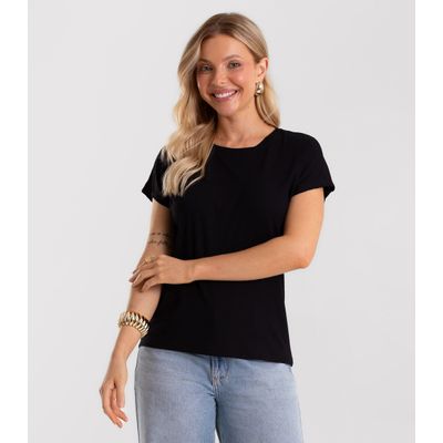 Blusa Feminina Canelada Rovitex Preto P / Preto