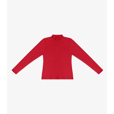 Blusa Feminina Cotton Gola Alta Básica Rovitex Vermelho G / Vermelho