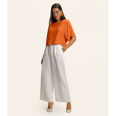 Blusa Feminina Box Manga Ampla Viscose Endless Laranja GG / Laranja